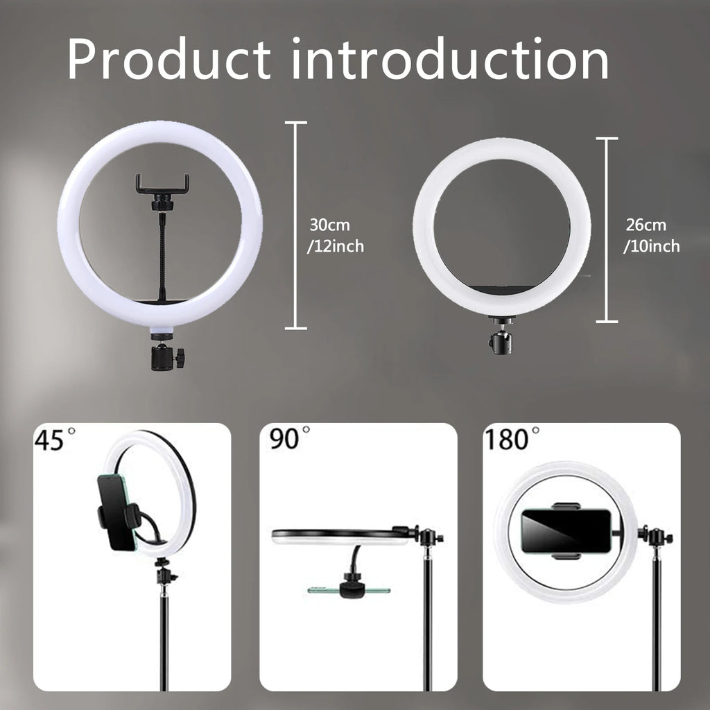 Ring Light LED 26cm avec Trépied - Lumière Selfie & Streaming