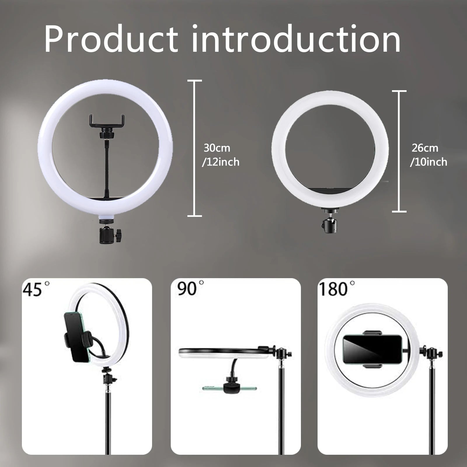 Ring Light LED 26cm avec Trépied - Lumière Selfie & Streaming
