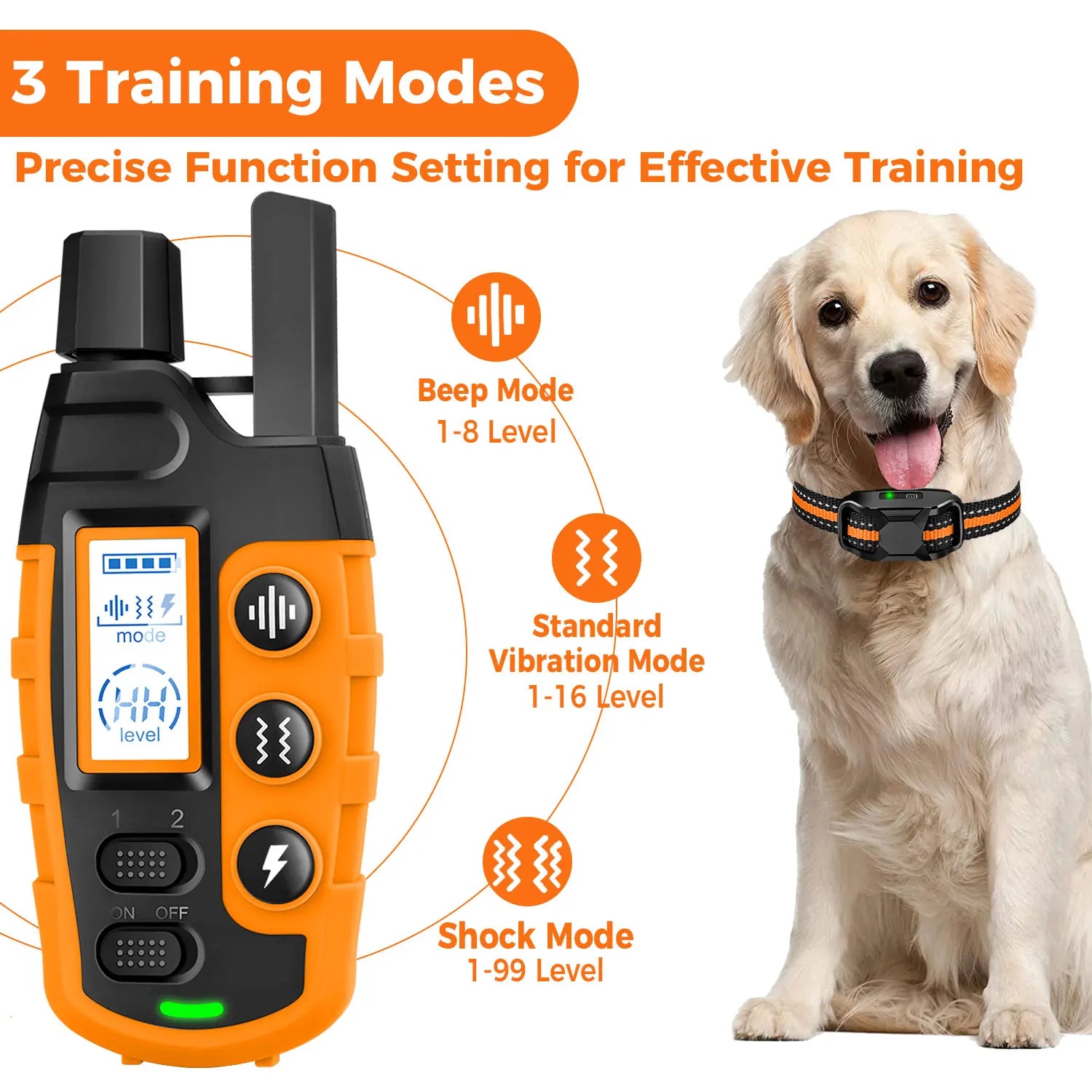 Collier de Dressage Chien Rechargeable - Télécommande 1000m