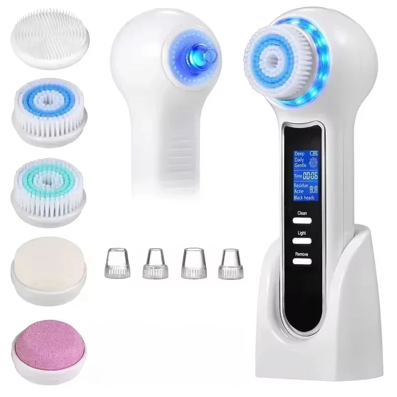 Brosse Nettoyante Visage 5-en-1 - Aspirateur Points Noirs