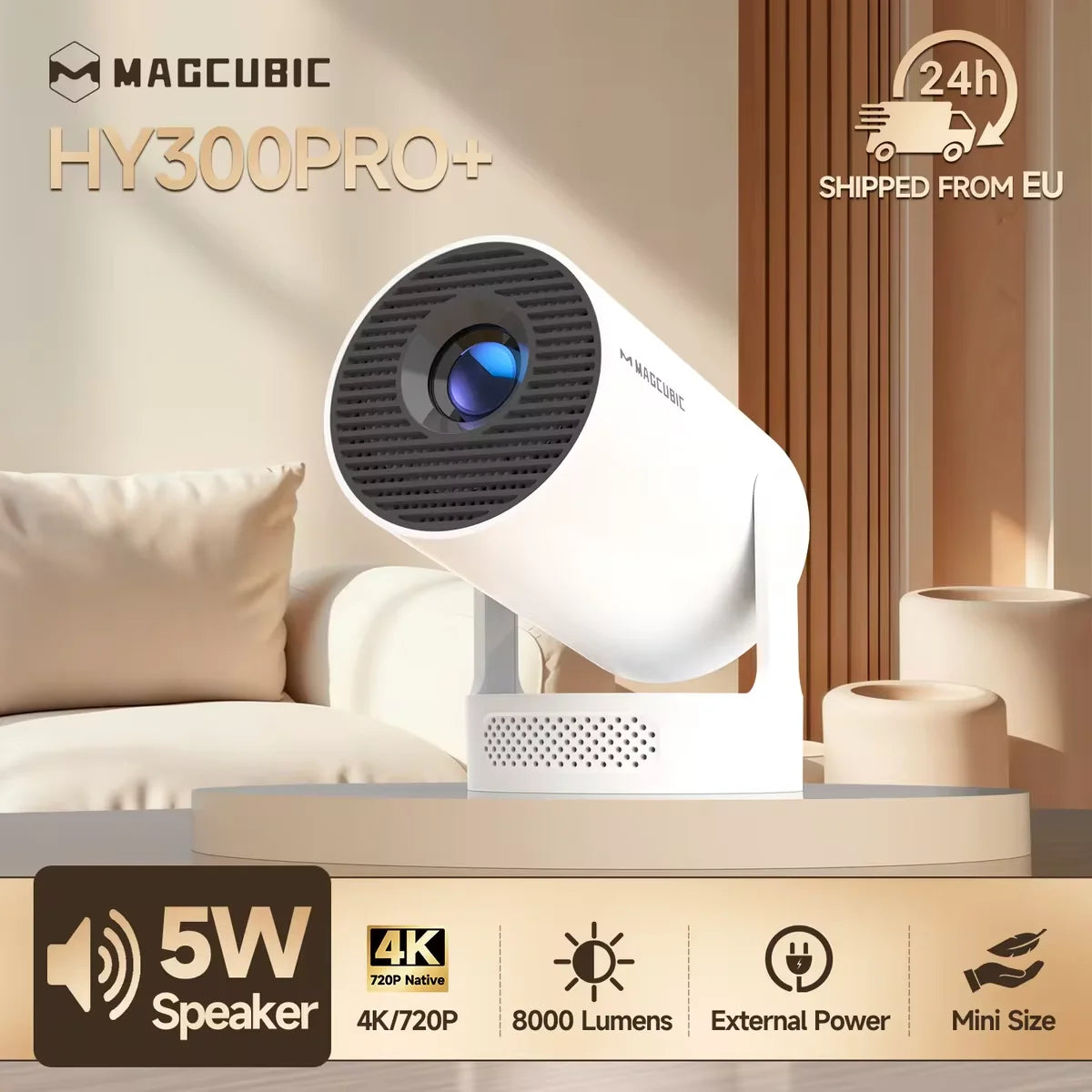 Projecteur Portable 4K Magcubic HY300 Pro+ - Android 11 WiFi