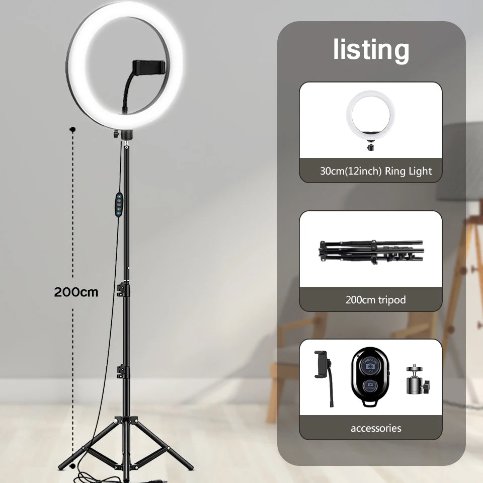 Ring Light LED 26cm avec Trépied - Lumière Selfie & Streaming