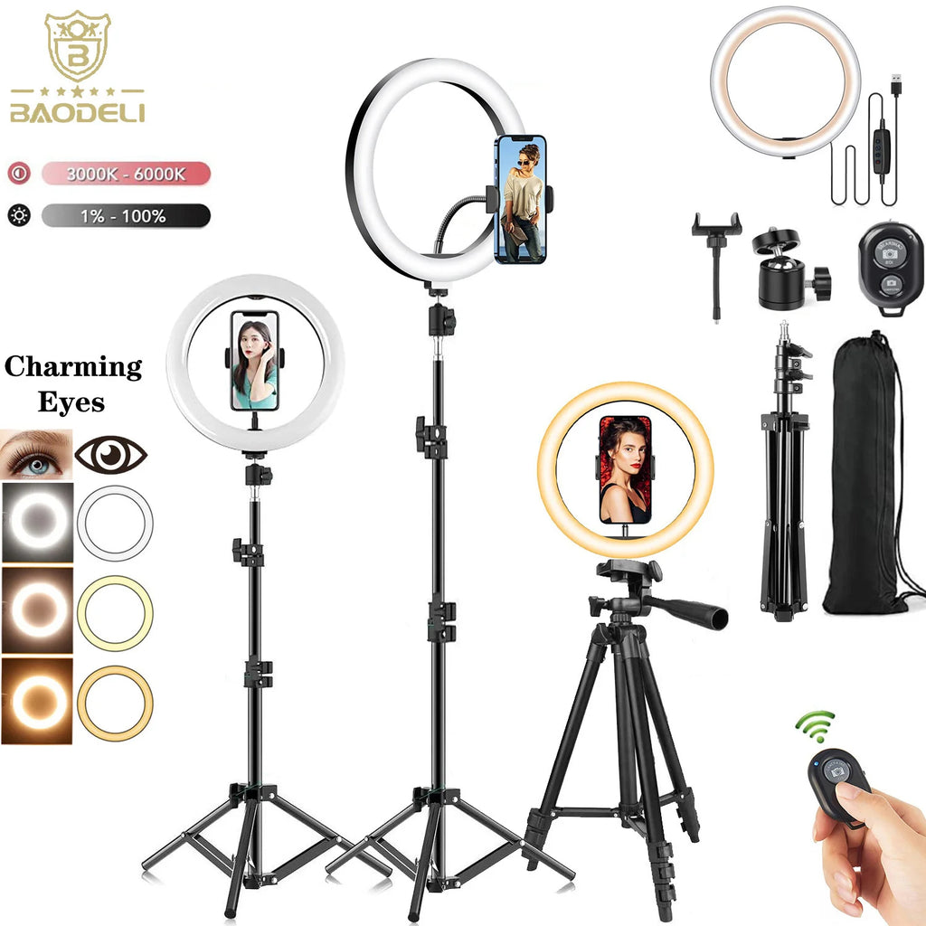 Ring Light LED 26cm avec Trépied - Lumière Selfie & Streaming