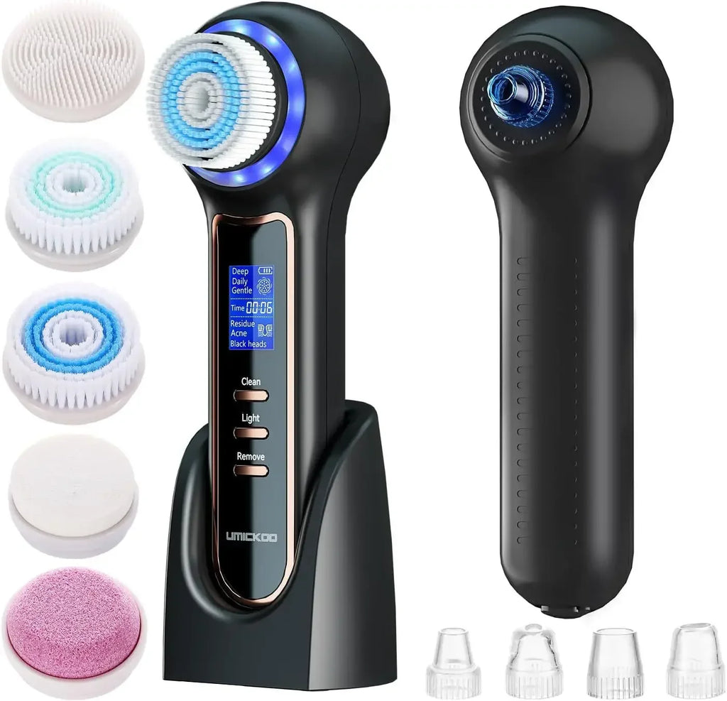 Brosse Nettoyante Visage 5-en-1 - Aspirateur Points Noirs